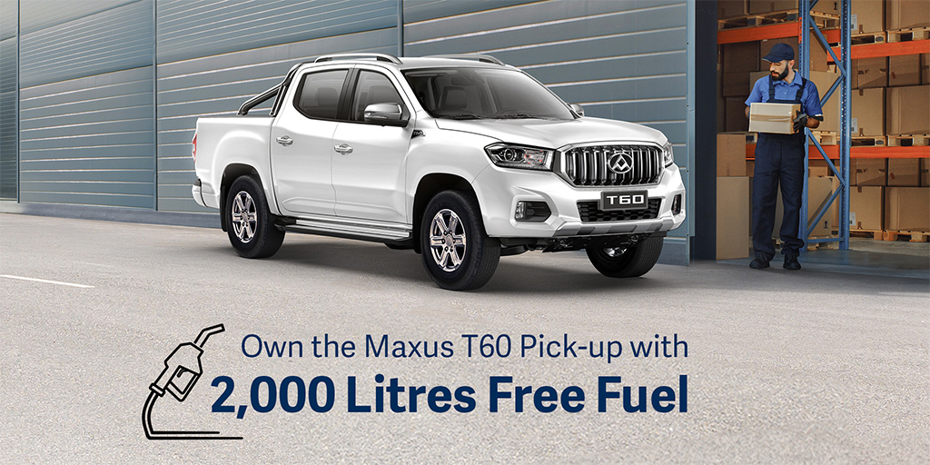 Maxus T60 Special Offers | 2,000 litres
FREE* FUEL